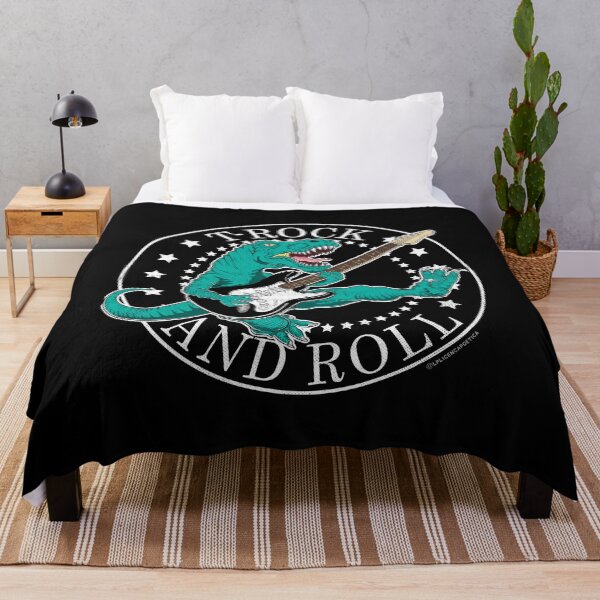 Item preview, T-Rock and Roll – Jumping T-Rex with Electric Guitar in Bold Retro Style designed and sold by LicencaPoetica.