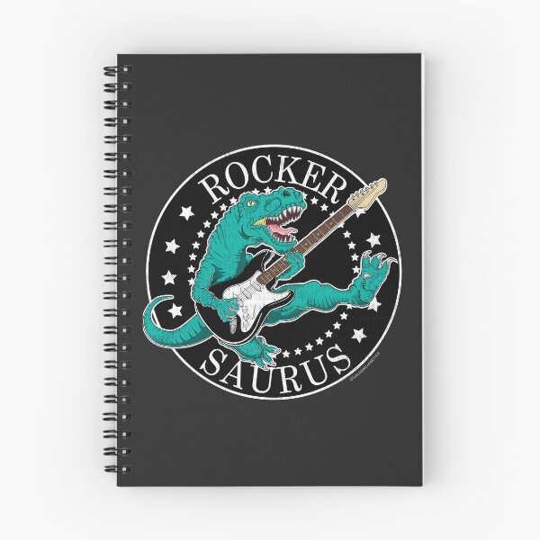 Item preview, Rocker Saurus – Jumping T-Rex with Electric Guitar in Bold Retro Style designed and sold by LicencaPoetica.