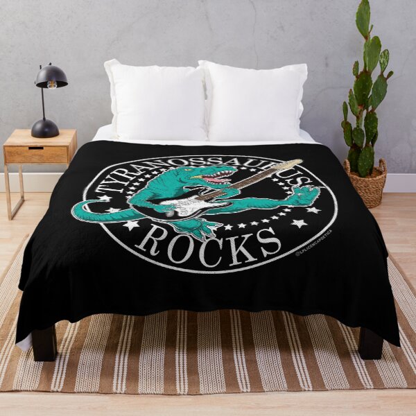 Item preview, Tyranossaurus Rocks – Jumping T-Rex with Electric Guitar in Bold Retro Style designed and sold by LicencaPoetica.