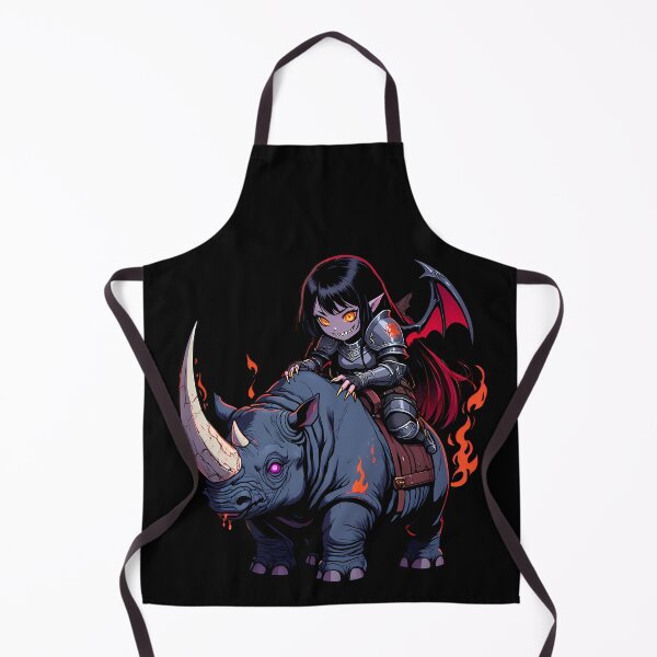 Item preview, Female Demon Ride On Evil Rhino designed and sold by Funny Vintage Stickers And T-Shirts.
