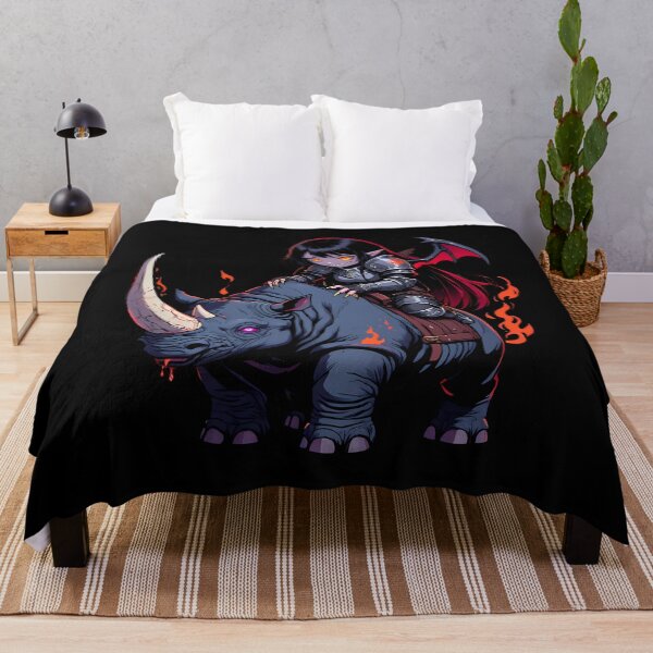 Item preview, Female Demon Ride On Evil Rhino designed and sold by Funny Vintage Stickers And T-Shirts.
