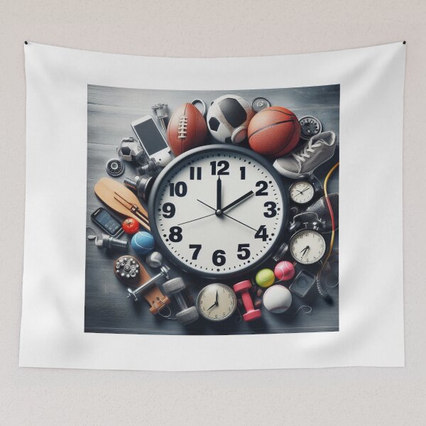 Item preview, Game Time – Sports Clock with Equipment as Hour Marks designed and sold by ashokreddy343.