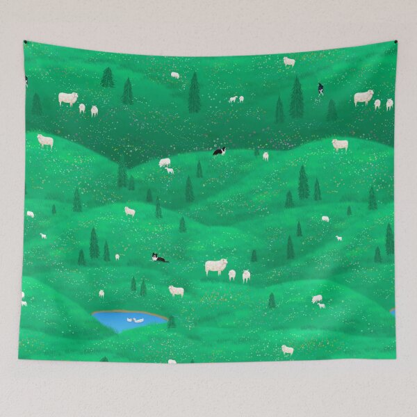 Item preview, Sheep and Border Collie Meadows designed and sold by SSSowers.