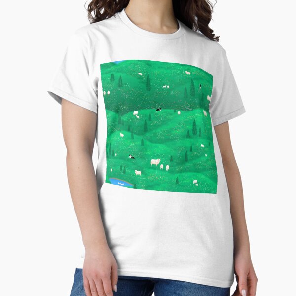 Vista previa del artículo con la obra «Praderas de ovejas y border collie», diseñado y vendido por SSSowers.