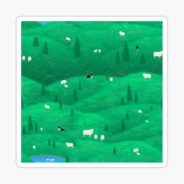 Item preview, Praderas de ovejas y border collie designed and sold by SSSowers.