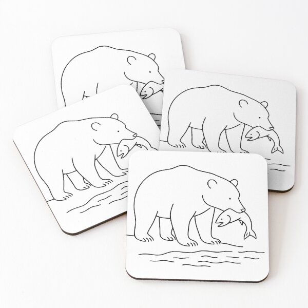 Item preview, Bear with salmon designed and sold by nkhookysun.