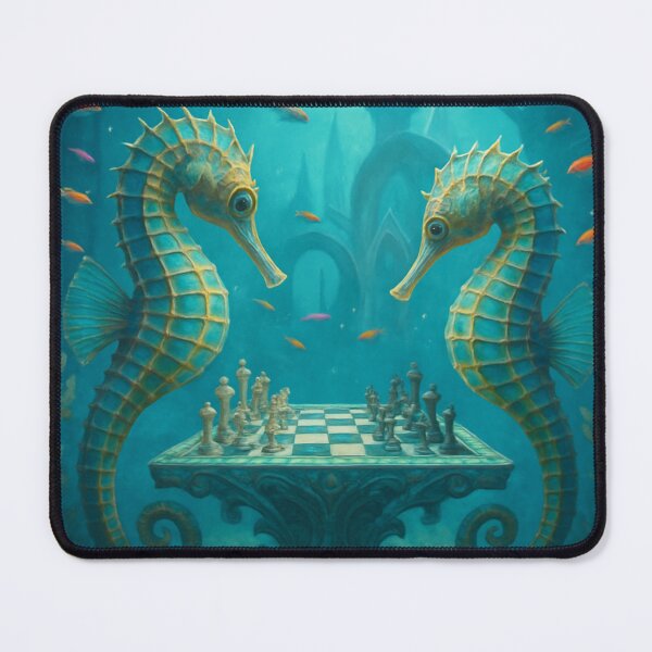 Item preview, Seahorses playing chess designed and sold by Alpaca Ridge.