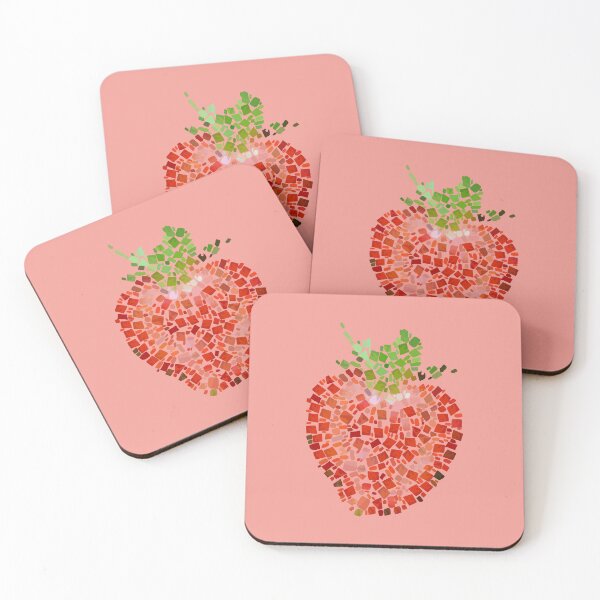 Item preview, Halved Strawberry Mosaic Vector Illustration designed and sold by taiche.