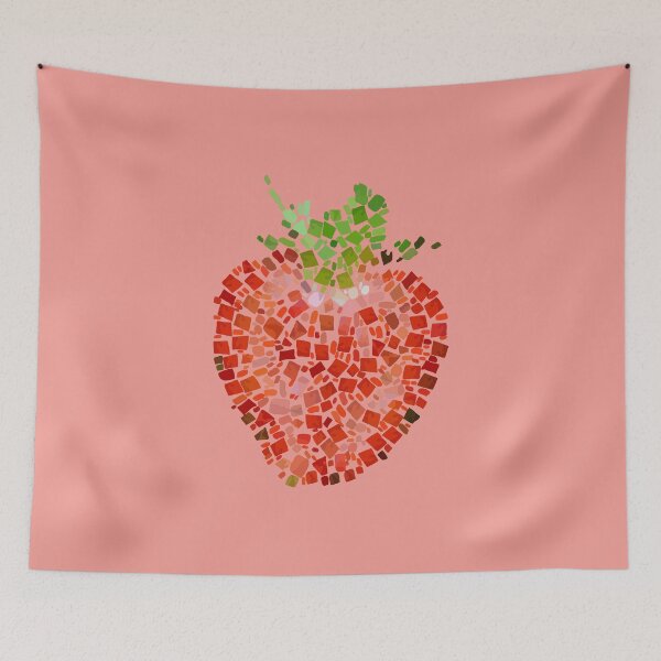 Item preview, Halved Strawberry Mosaic Vector Illustration designed and sold by taiche.