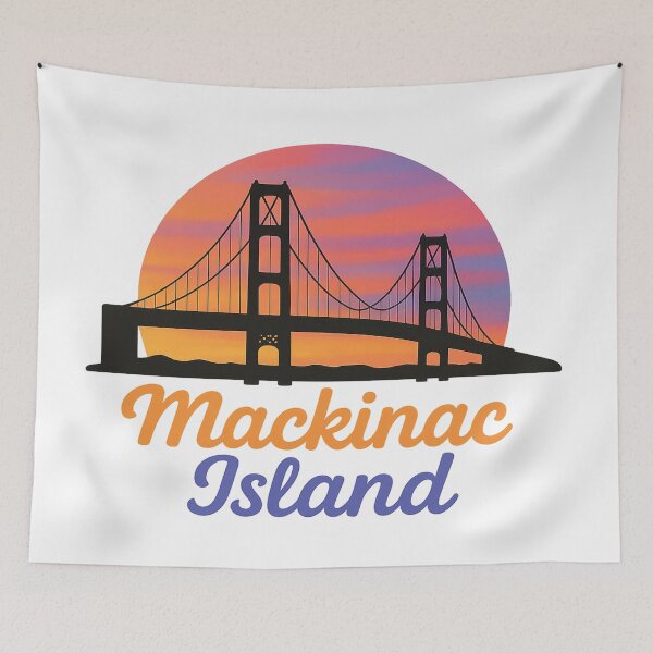 Item preview, Sunset Rides & Bridge Vibes – Mackinac Island Escape designed and sold by Globalcitytees.