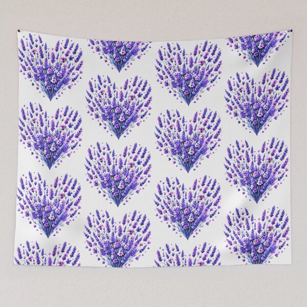 Item preview, beautiful handrawn of lavender flower heart design designed and sold by NivyasArtistry.