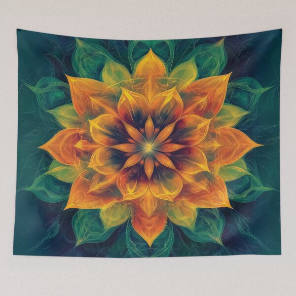 Item preview, Vibrant Abstract Mandala design with Fiery Petal Composition. designed and sold by HEMRO.