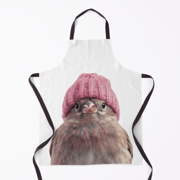 Item preview, Cozy House Finch Wearing Pink Winter Hat Trendy Animal Fashion Artwork designed and sold by LazyOwlStore.