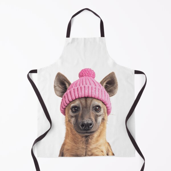 Item preview, Cozy Hyena Wearing Pink Winter Hat Trendy Animal Fashion Artwork designed and sold by LazyOwlStore.