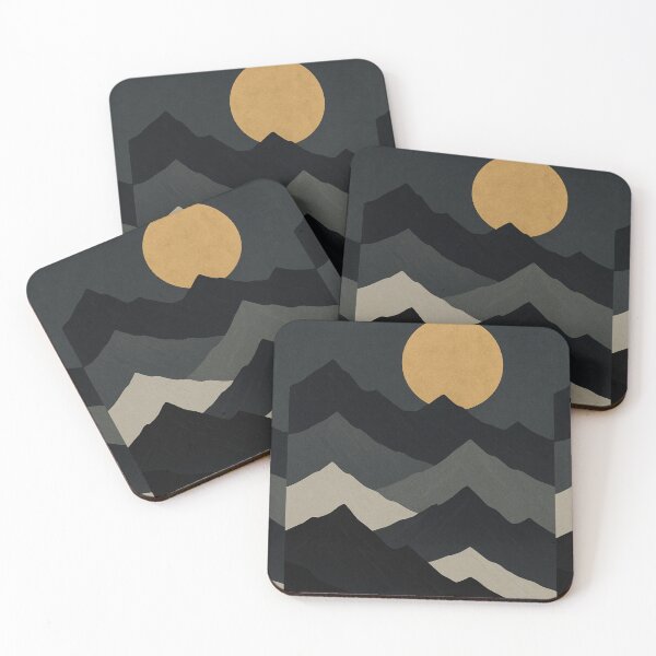 Item preview, Golden Moon Over Shadowed Peaks designed and sold by Zenvo.