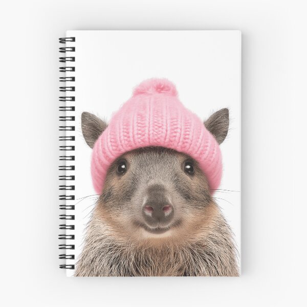 Item preview, Cozy Javelina Wearing Pink Winter Hat Trendy Animal Fashion Artwork designed and sold by LazyOwlStore.