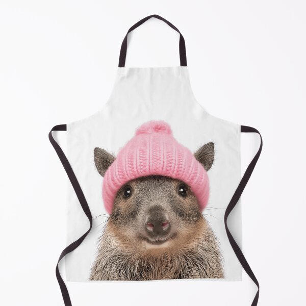 Item preview, Cozy Javelina Wearing Pink Winter Hat Trendy Animal Fashion Artwork designed and sold by LazyOwlStore.