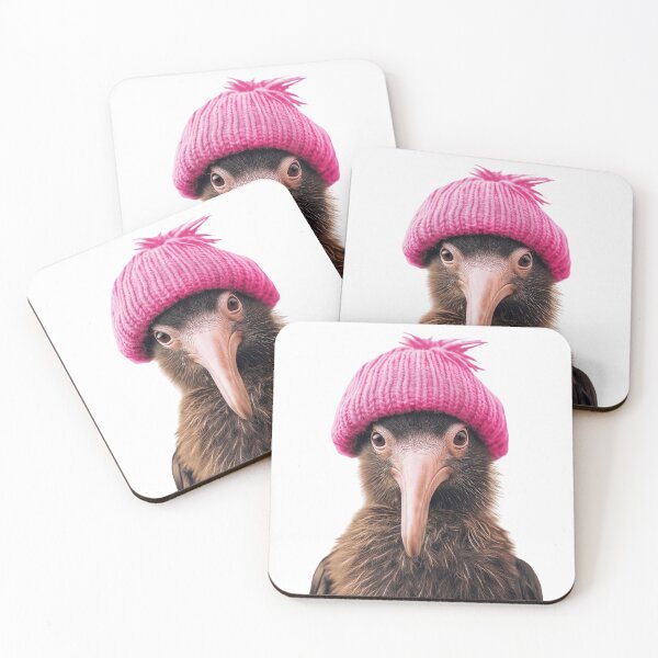 Item preview, Cozy Kiwi bird Wearing Pink Winter Hat Trendy Animal Fashion Artwork designed and sold by LazyOwlStore.