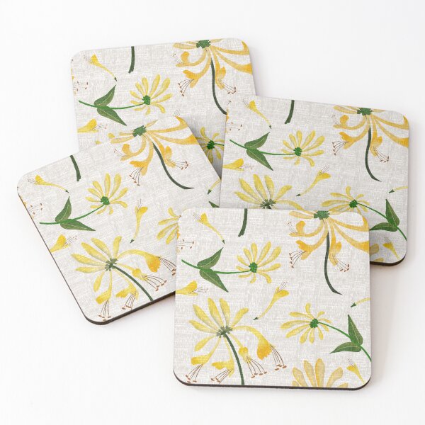 Item preview, Yellow honeysuckle floral pattern with textured background. designed and sold by PrajaktaPathak.