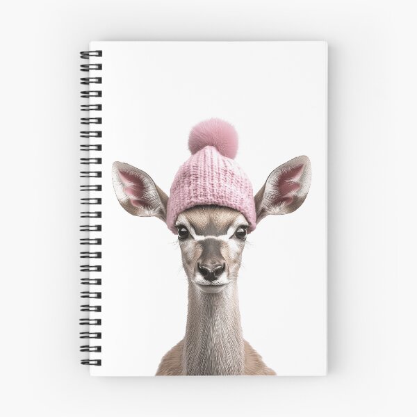 Item preview, Cozy Kudu Wearing Pink Winter Hat Trendy Animal Fashion Artwork designed and sold by LazyOwlStore.
