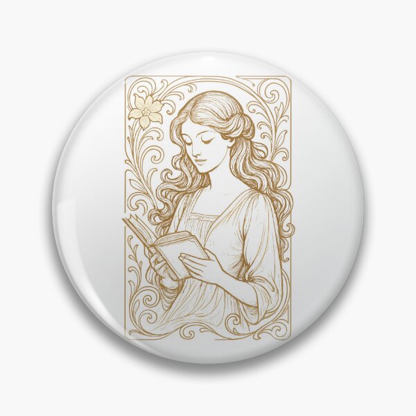 Item preview, Book Books Reading Woman Art Nouveau Gift designed and sold by Pineapple-Tree.