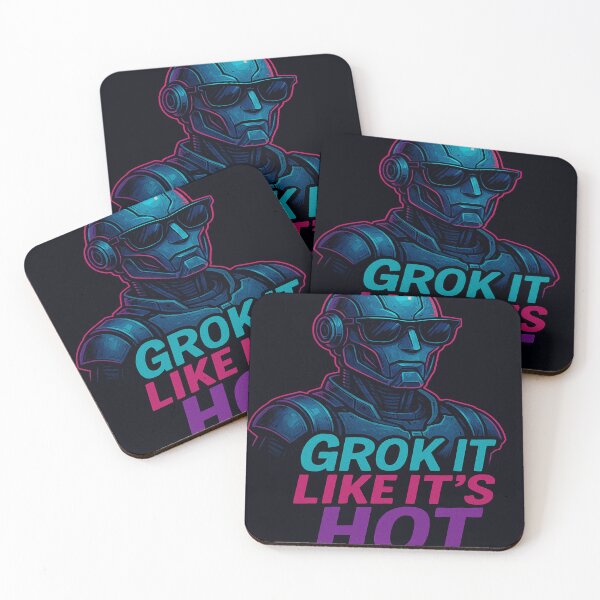 Item preview, Grok It Like It's Hot – Neon Cyberbot Design designed and sold by StudioCultura.