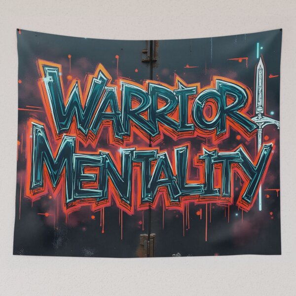 Item preview, Warrior Mentality Neon Graffiti designed and sold by ShadowAndSlate.