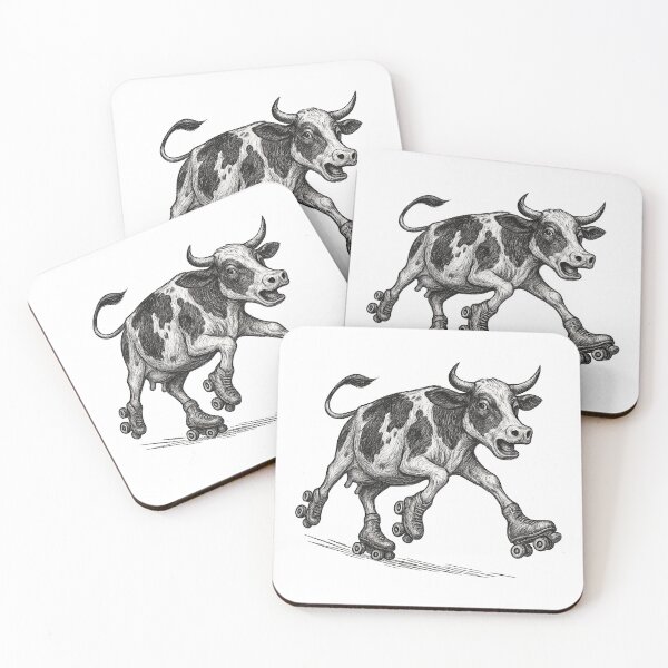 Item preview, skating cow designed and sold by KiwiGrizzly.