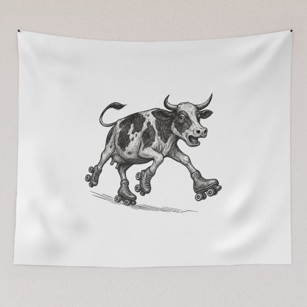 Item preview, skating cow designed and sold by KiwiGrizzly.