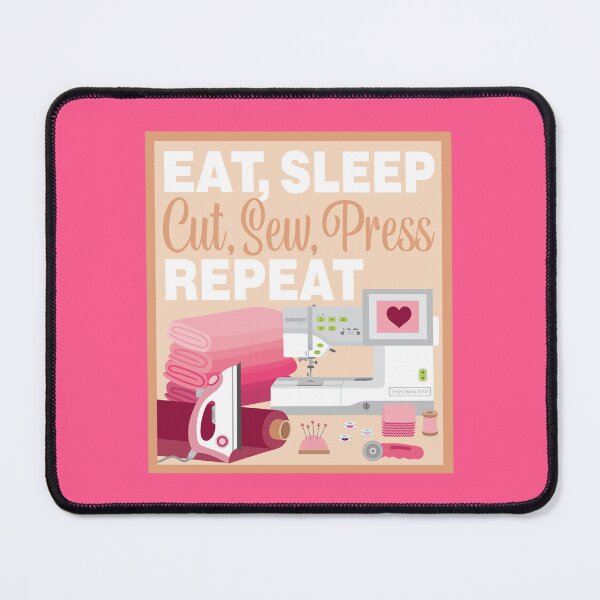 Item preview, Eat Sleep Repeat Quilting - Embroidery Machine - PINK designed and sold by StellarFX.