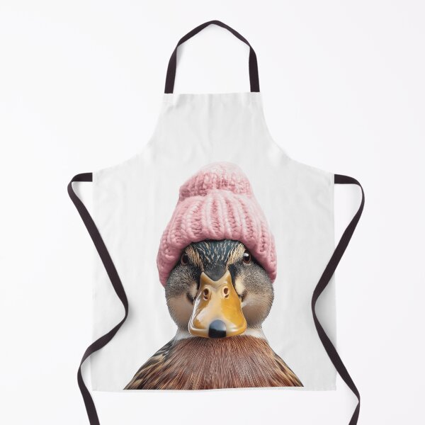 Item preview, Cozy Mallard bird Wearing Pink Winter Hat Trendy Animal Fashion Artwork designed and sold by LazyOwlStore.