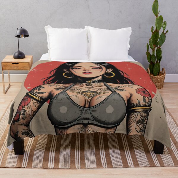 Item preview, young brunette girl with fully tattooed body designed and sold by blindblues50.
