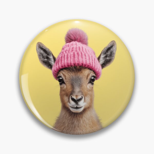 Item preview, Cozy Mara Wearing Pink Winter Hat Trendy Animal Fashion Artwork designed and sold by LazyOwlStore.