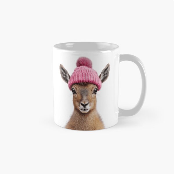 Item preview, Cozy Mara Wearing Pink Winter Hat Trendy Animal Fashion Artwork designed and sold by LazyOwlStore.