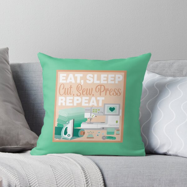 Item preview, Eat Sleep Repeat Quilting - Embroidery Machine - GREEN designed and sold by StellarFX.
