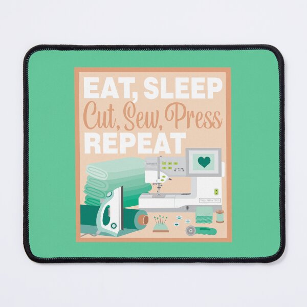 Item preview, Eat Sleep Repeat Quilting - Embroidery Machine - GREEN designed and sold by StellarFX.