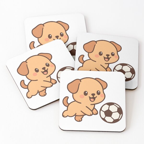 Item preview, Puppy With Football / Soccer Ball designed and sold by Delamoon.