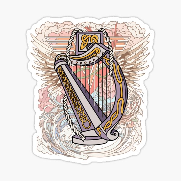 Item preview, Harp Celtic Classic Harp, Music Instrument, tattoo  designed and sold by Bert Englefield.