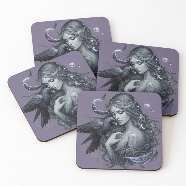 Item preview, Whispers of the Raven – Mystical Woman and Spirit Crow designed and sold by Roberta Calabrese.