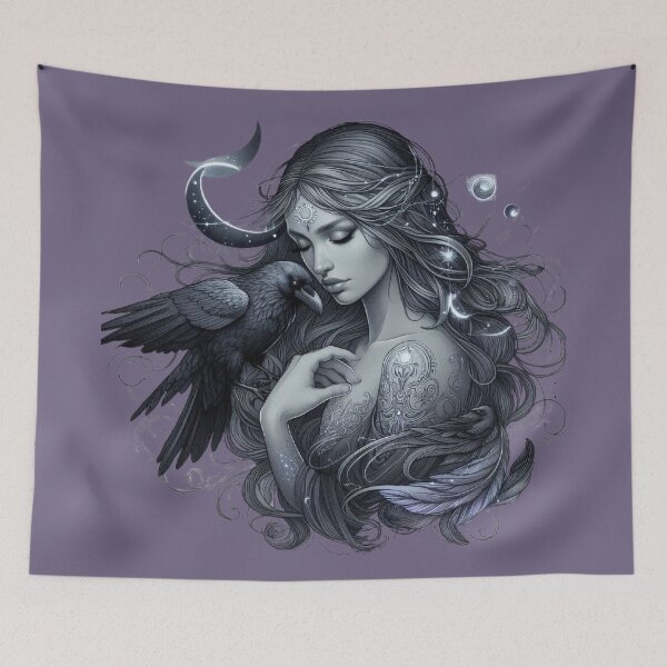 Item preview, Whispers of the Raven – Mystical Woman and Spirit Crow designed and sold by Roberta Calabrese.