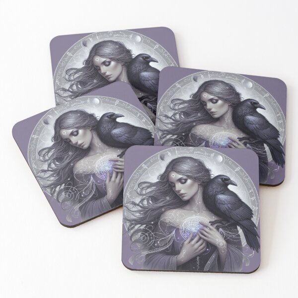Item preview, Whispers of the Raven – Mystical Woman and Spirit Crow designed and sold by Roberta Calabrese.