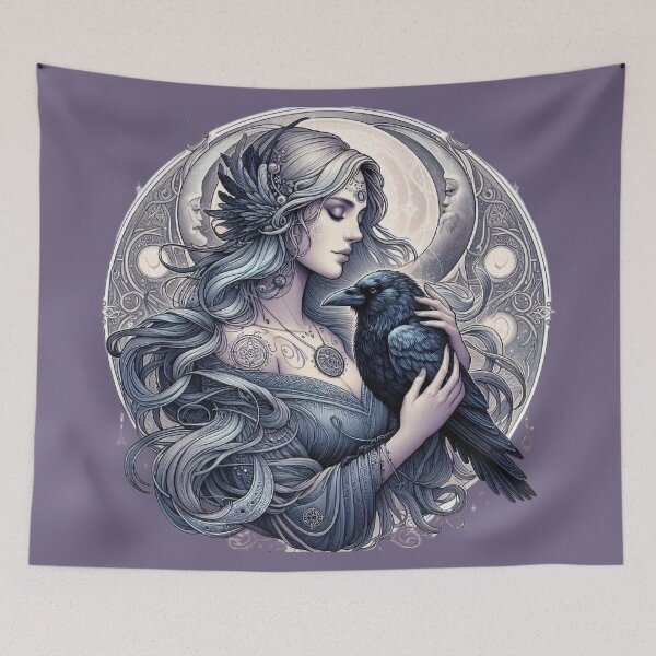 Item preview, Whispers of the Raven – Mystical Woman and Spirit Crow designed and sold by Roberta Calabrese.