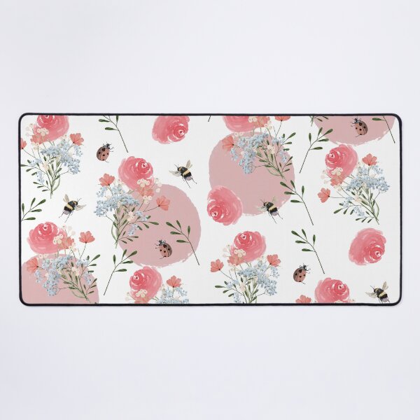 Item preview, Watercolor floral arrangement bees and ladybugs designed and sold by immagymnast.
