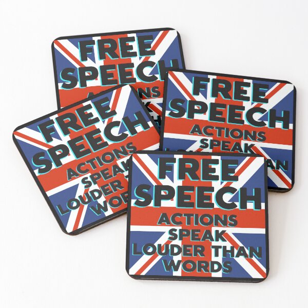 Item preview, FREEDOM TO SPEAK - ACTIONS SPEAKS LOUDER THAN WORDS - Union Jack designed and sold by KateVanFloofno1.