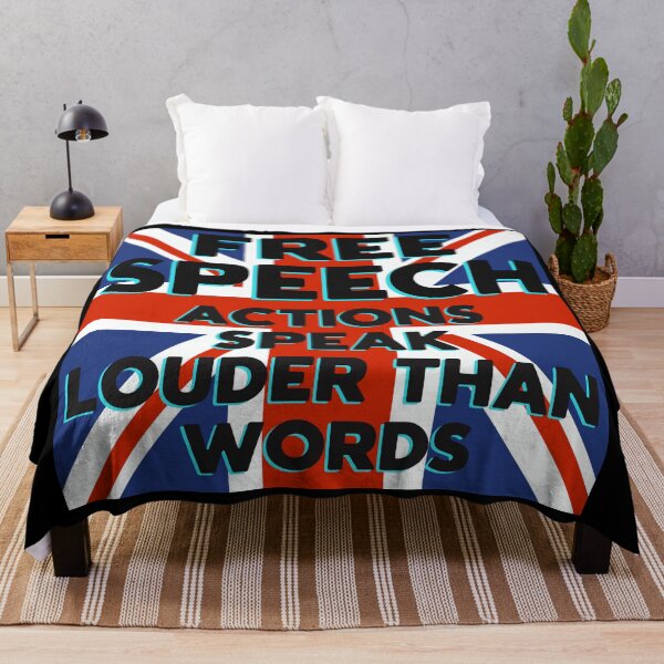 Item preview, FREEDOM TO SPEAK - ACTIONS SPEAKS LOUDER THAN WORDS - Union Jack designed and sold by KateVanFloofno1.