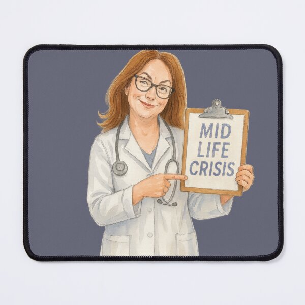 Item preview, Funny Midlife Crisis Doctor Illustration designed and sold by CraftDoodle.