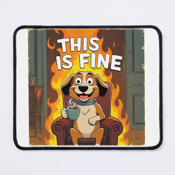 Item preview, This Is Fine Dog Meme – Funny Fire Chaos Cartoon for Posters, T-Shirts & More designed and sold by MOTAS FASHION .