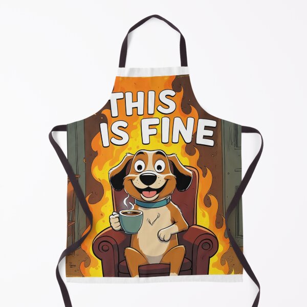Item preview, This Is Fine Dog Meme – Funny Fire Chaos Cartoon for Posters, T-Shirts & More designed and sold by MOTAS FASHION .