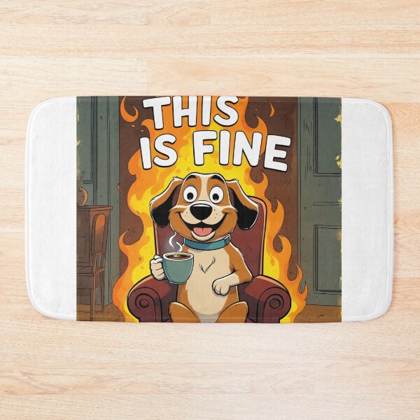 Item preview, This Is Fine Dog Meme – Funny Fire Chaos Cartoon for Posters, T-Shirts & More designed and sold by MOTAS FASHION .