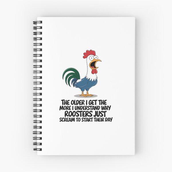 Item preview, the older I get, rooster, scream, grumpy, funnyfits70, Humor, Funny, retro, vintage, funny quotes, animal humor, designed and sold by FunnyFits70.